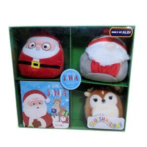 Squishmallows A Gift for Santa Book Gift Set with 5" Santa Gnome Reindeer
